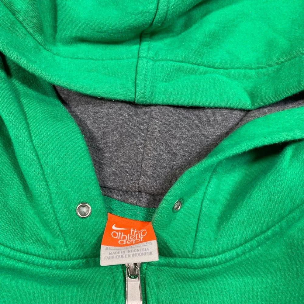 Nike Athletic Dept Mens‎ XL Green Full Zip Hoodie Swoosh Fleece 148781-383